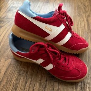 Gola Red Torpedo Sneakers with Light Blue Interior